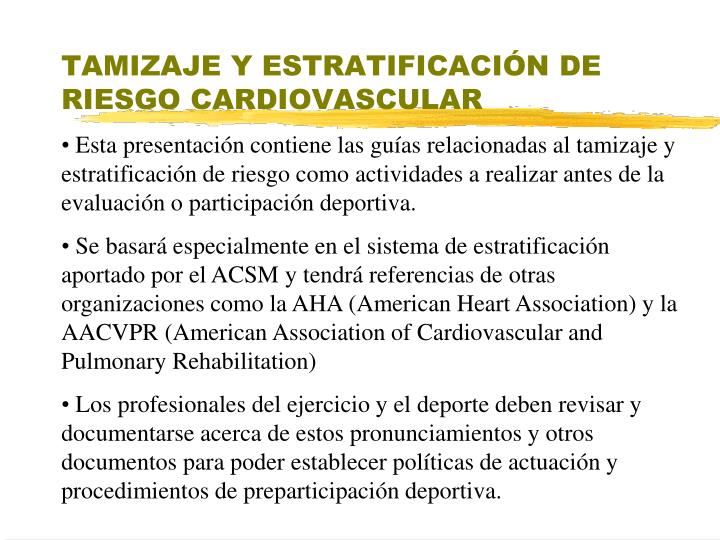tamizaje y estratificaci n de riesgo cardiovascular
