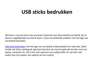 USB Sticks Bedrukken