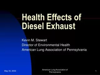 Health Effects of Diesel Exhaust