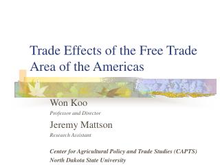 Trade Effects of the Free Trade Area of the Americas