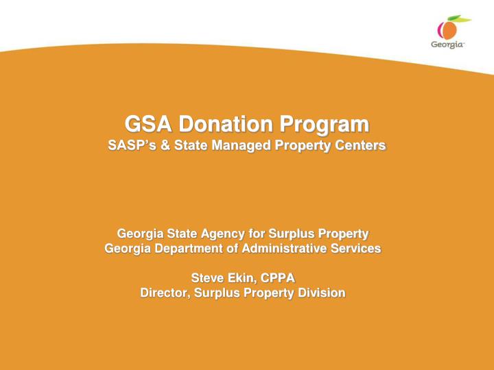 gsa donation program sasp s state managed property centers
