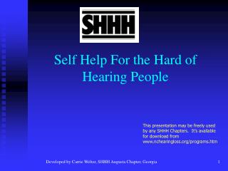 Self Help For the Hard of Hearing People