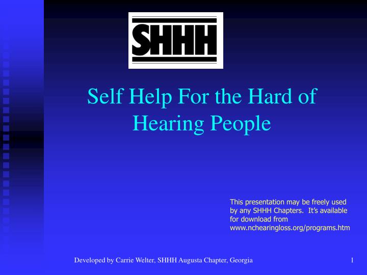 self help for the hard of hearing people