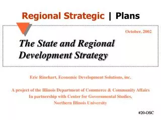 The State and Regional Development Strategy