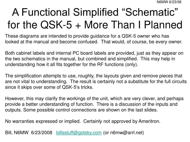 a functional simplified schematic for the qsk 5 more than i planned