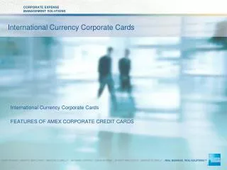 International Currency Corporate Cards