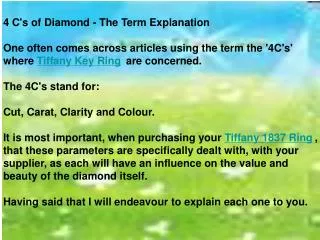 4 C's of Diamond - The Term Explanation
