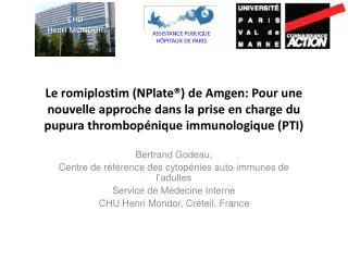 Le romiplostim (NPlate®) de Amgen: Pour une nouvelle approche dans la prise en charge du pupura thrombopénique immunolog