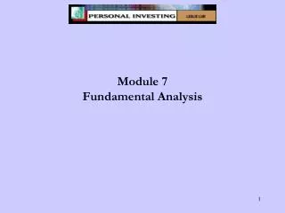 Module 7 Fundamental Analysis