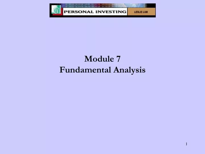 module 7 fundamental analysis