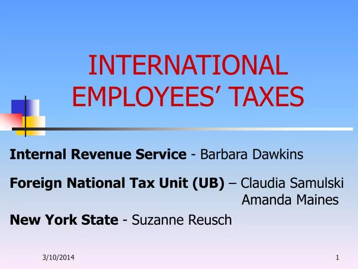 international employees taxes