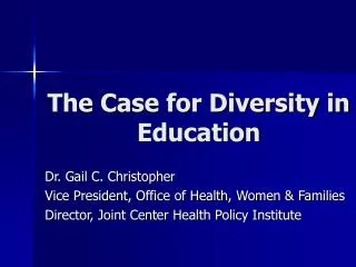 The Case for Diversity in Education