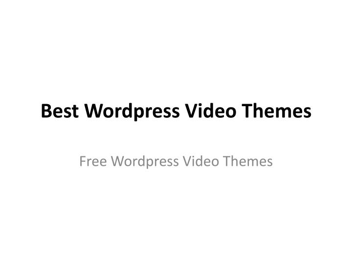best wordpress video themes