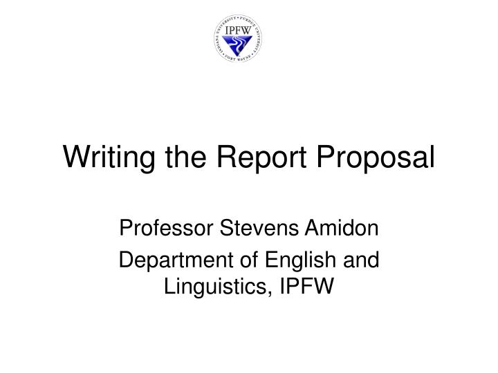 writing the report proposal