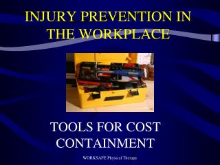 INJURY PREVENTION IN THE WORKPLACE