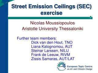 Street Emission Ceilings (SEC) exercise