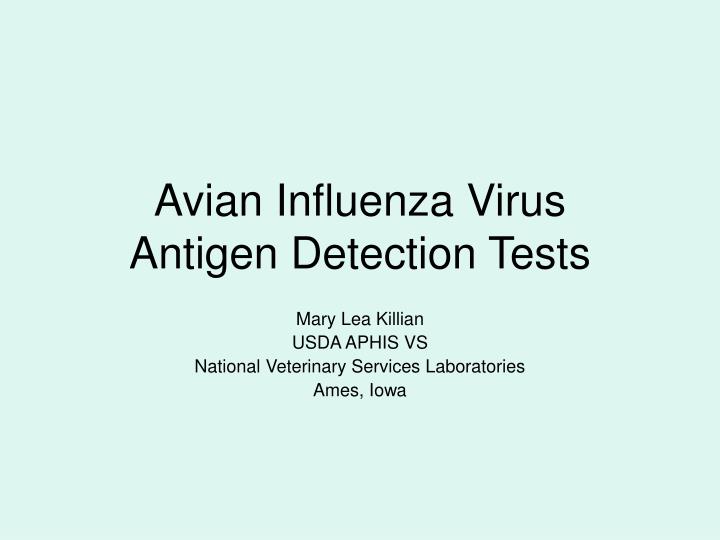 avian influenza virus antigen detection tests