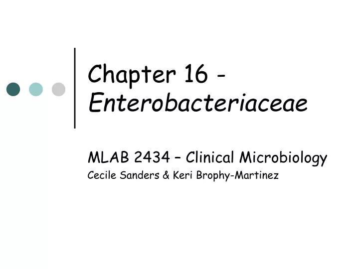 chapter 16 enterobacteriaceae
