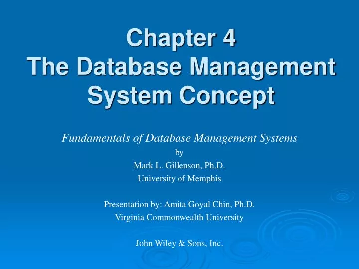 chapter 4 the database management system concept