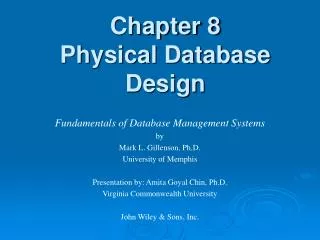 Chapter 8 Physical Database Design