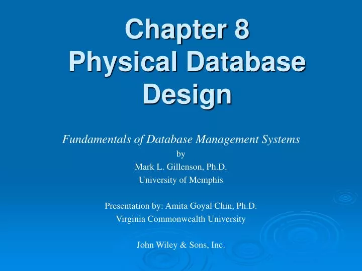 chapter 8 physical database design