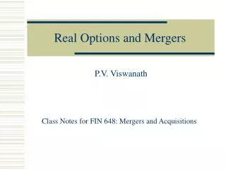 Real Options and Mergers
