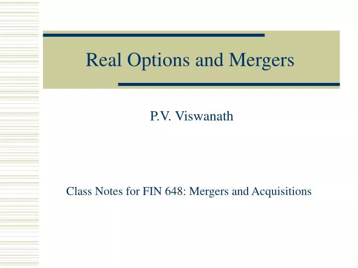 real options and mergers