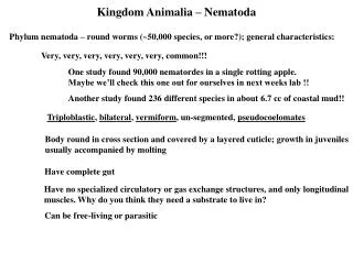 Kingdom Animalia – Nematoda