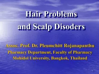 Hair Problems and Scalp Disoders