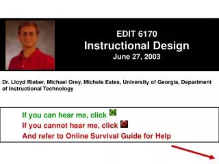 EDIT 6170 Instructional Design June 27, 2003
