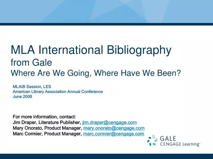 mla international bibliography from gale where are we going where have we been