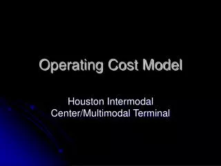 Operating Cost Model