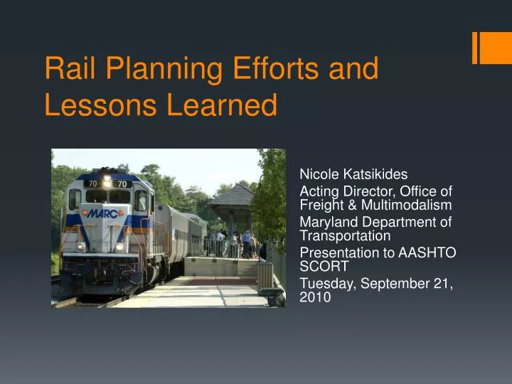 rail planning efforts and lessons learned