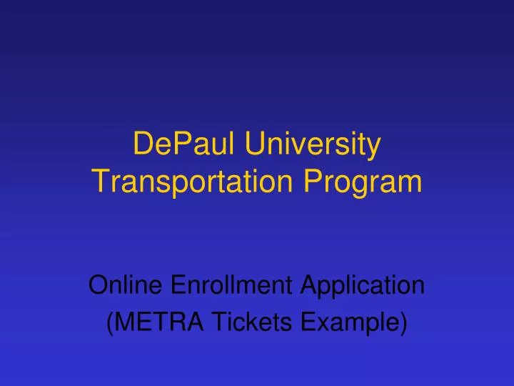 depaul university transportation program