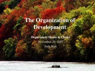 The Organization of Development
