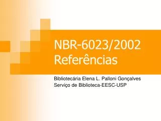 NBR-6023/2002 Referências