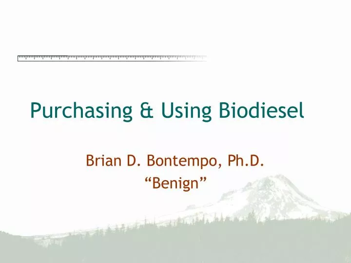 purchasing using biodiesel