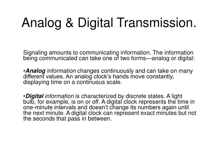analog digital transmission