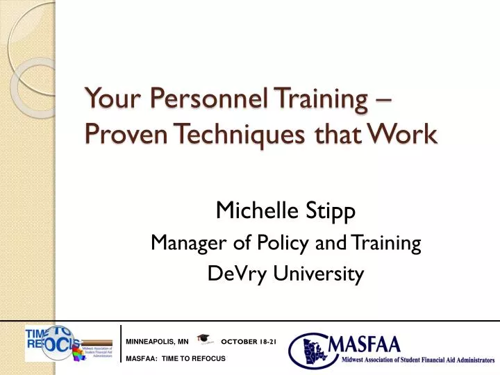 your personnel training proven techniques that work