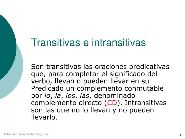 transitivas e intransitivas