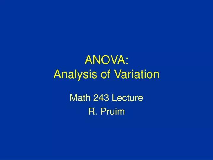 anova analysis of variation
