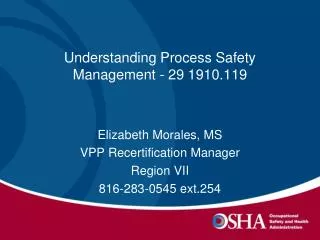 Understanding Process Safety Management - 29 1910.119