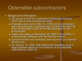 Ostensible subcontractors