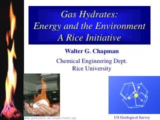 Gas Hydrates: Energy and the Environment A Rice Initiative