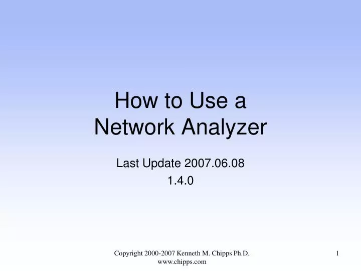 how to use a network analyzer