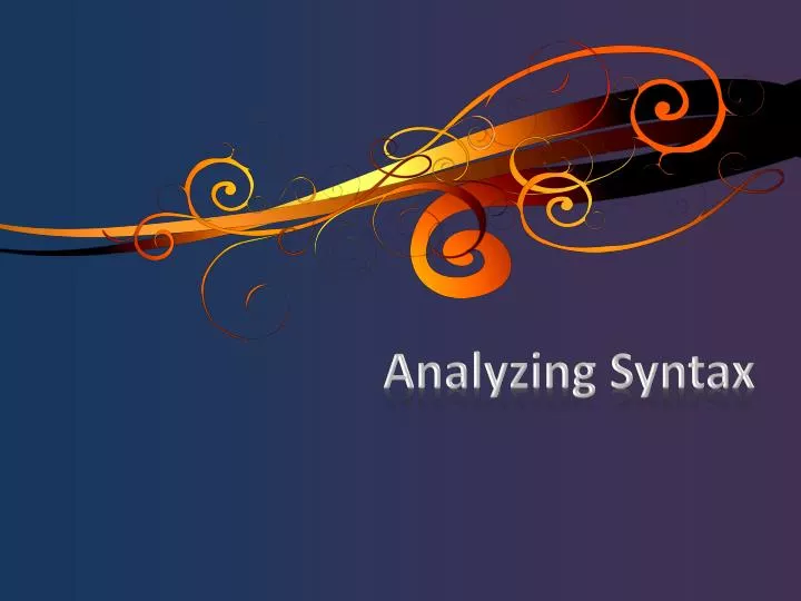 analyzing syntax