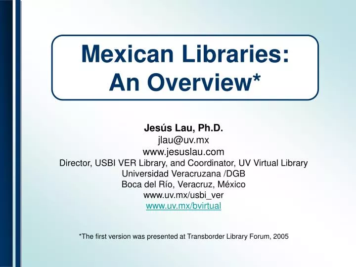 mexican libraries an overview