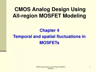 CMOS Analog Design Using All-region MOSFET Modeling
