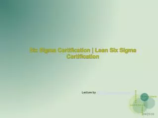 Six Sigma Certification | Lean Six Sigma Certification