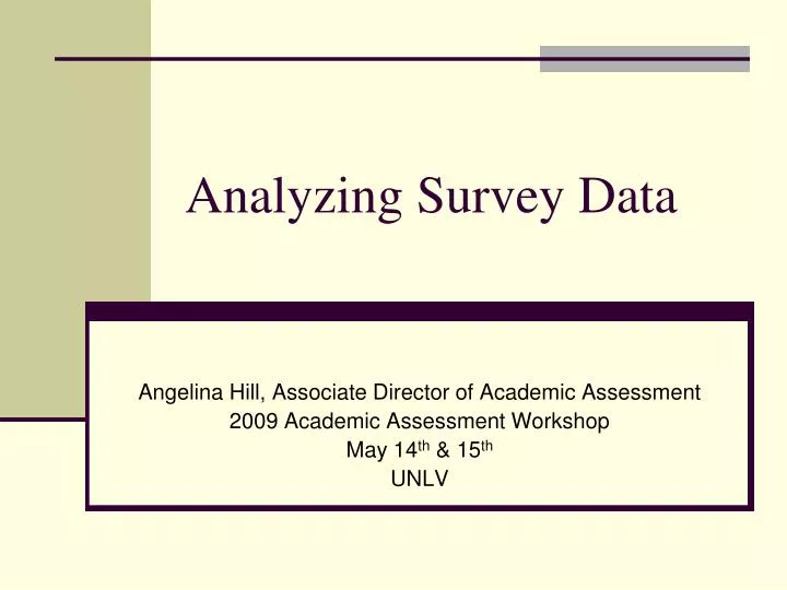 analyzing survey data